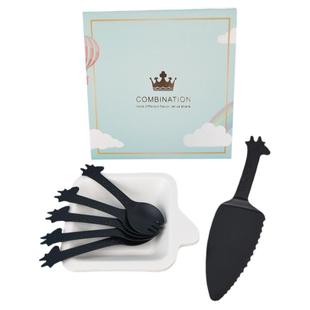 蛋糕餐具刀叉盘一次性卡通生日蛋糕盘碟套装彩色多种颜色叉子