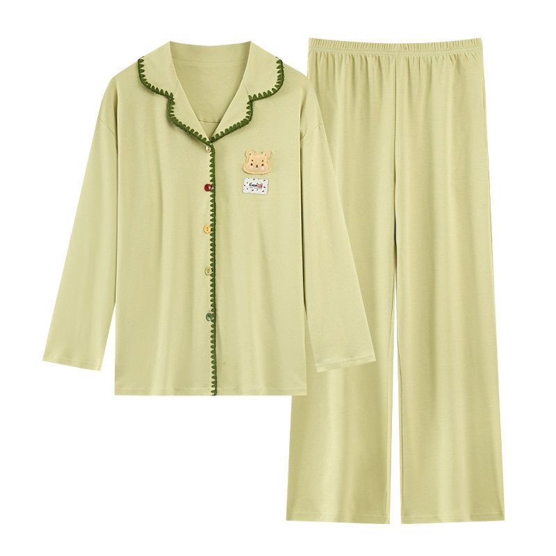 女士睡衣纯棉秋季天家居服两件套