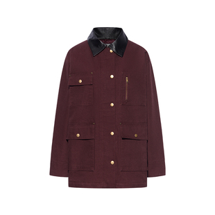 ANTIFORM背构 拼色领工装夹克翻领中长款外套夹棉服秋冬2025新款