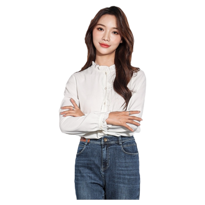 TRIBECA/翠贝卡长袖木耳边衬衫