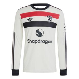 皇贝Adidas阿迪达斯2425曼联第二客场球员版球衣长袖足球服IY7812