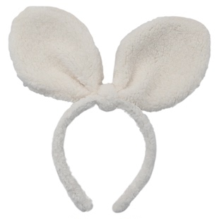 韩国洗脸发箍网红兔耳朵发带女毛绒发卡头饰可爱仙女白色兔子头箍