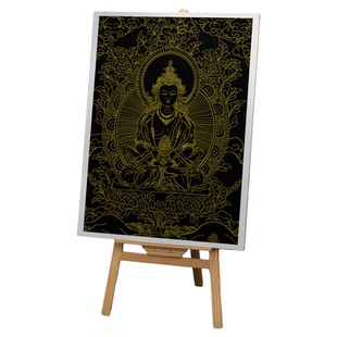 西藏唐卡描金 长寿佛画稿佛像DIY手绘自己画唐卡装饰画祝寿长辈