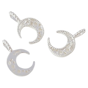 强保色银镶嵌锆石星星月亮太阳花四叶草吊坠DIY手链首饰锁骨吊饰