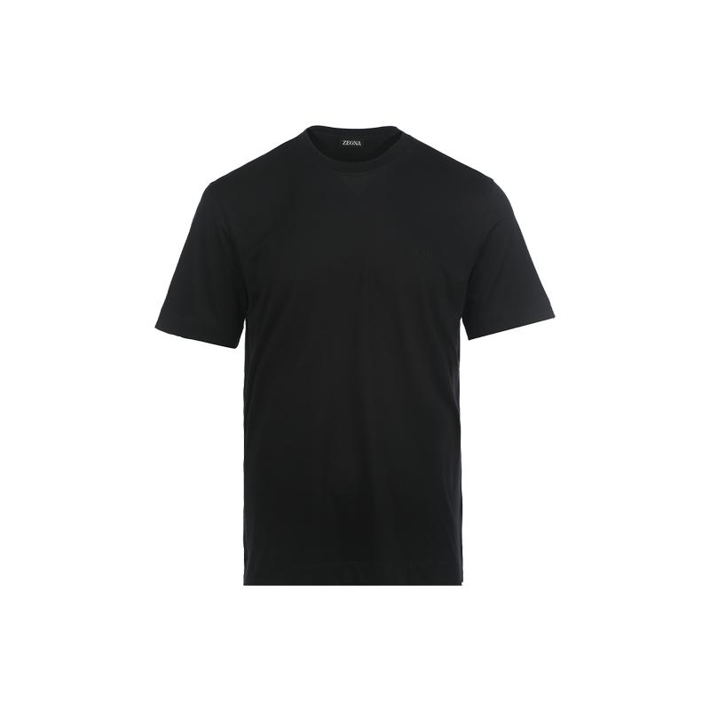 【自营】Zegna/杰尼亚SS25男士logo刺绣徽标圆领休闲棉质短袖T恤