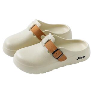 JEEP勃肯鞋女夏外穿2026新款洞洞拖鞋包头运动半拖厚底一脚蹬女鞋