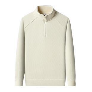 罗蒙加绒加厚半拉链卫衣男立领保暖百搭打底衫上衣潮简约休闲卫衣