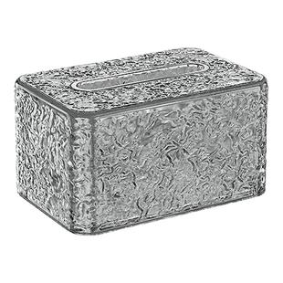 纸巾盒家用客厅高颜值轻奢桌面收纳餐巾纸抽纸盒透明高档纸巾收纳