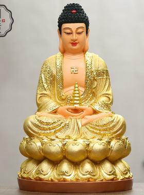 包邮佛像 树脂佛像 12寸释迦佛鎏金阿弥陀佛 沙金佛祖 药师佛