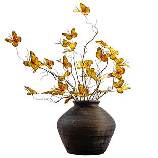 掬涵仿真花枯枝蝴蝶假花装饰插花创意摆设家居玄关花艺田园风摆件