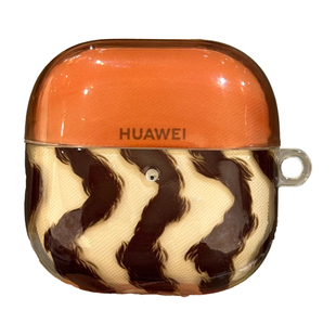 适用华为freeclip2耳机套freebuds7i韩系ins复古波浪6i黑色手绳苹果airpods4简约三星buds2无线蓝牙pro4硅胶