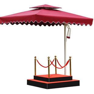 保安物业岗亭遮阳伞户外售楼部形象站岗台执勤迎宾立岗台拆装伞