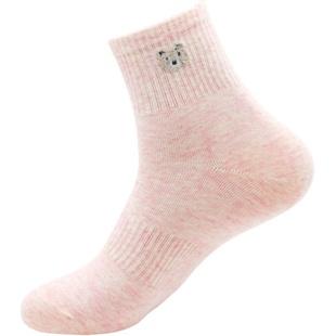 5双浪莎女袜子纯棉中筒秋季长袜韩版学院风100%全棉秋冬季女棉袜