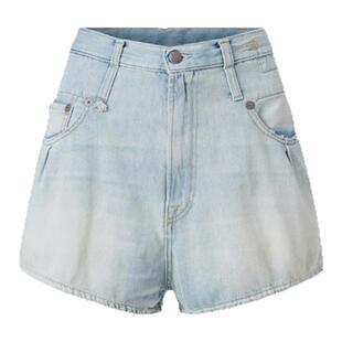 【明星同款】R13 VENTI 浅色双腰袢猫须牛仔短裤