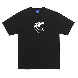 山小川潮牌创意手绘花朵印花短袖男款夏季纯棉t恤男上衣情侣装