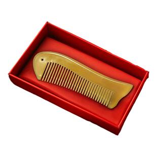 天然老黄牛角梳子鱼梳男女士专用家用头皮经络按摩防静电官方正品