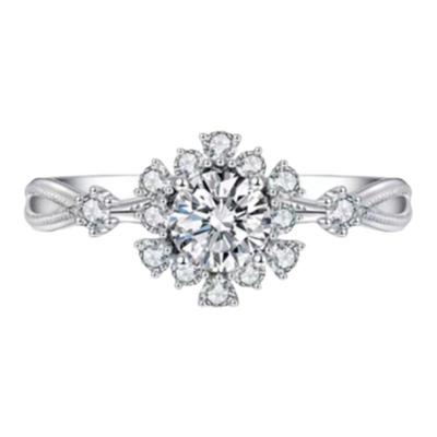 一克拉高碳钻婚礼戒指