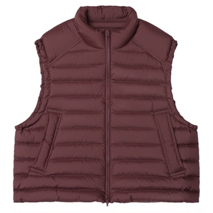 轻柔无胆直冲立领90白鹅绒叠穿保暖显瘦排骨羽绒马甲女冬安妮森林