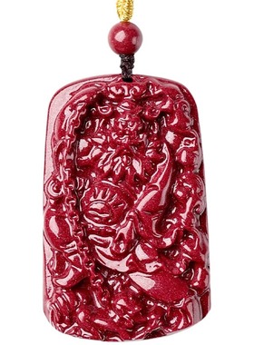朱砂钟馗吊坠女款项链