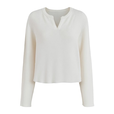 大码白色针织衫打底衫女内搭毛衣