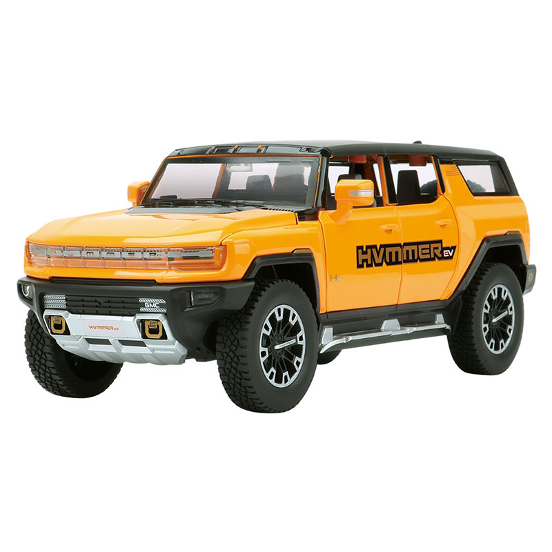 合金悍马SUV越野跑车1:24新能源悍马suv敞篷汽车模型摆件带声光男