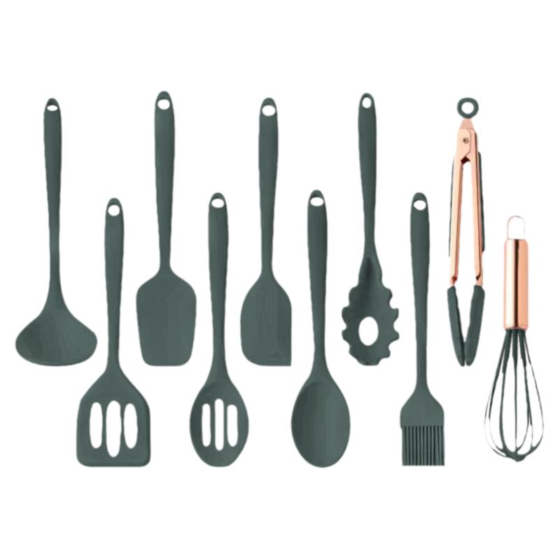 迷你硅胶铲不粘锅专用耐高温宝宝辅食锅铲漏铲漏勺硅胶厨具10件套