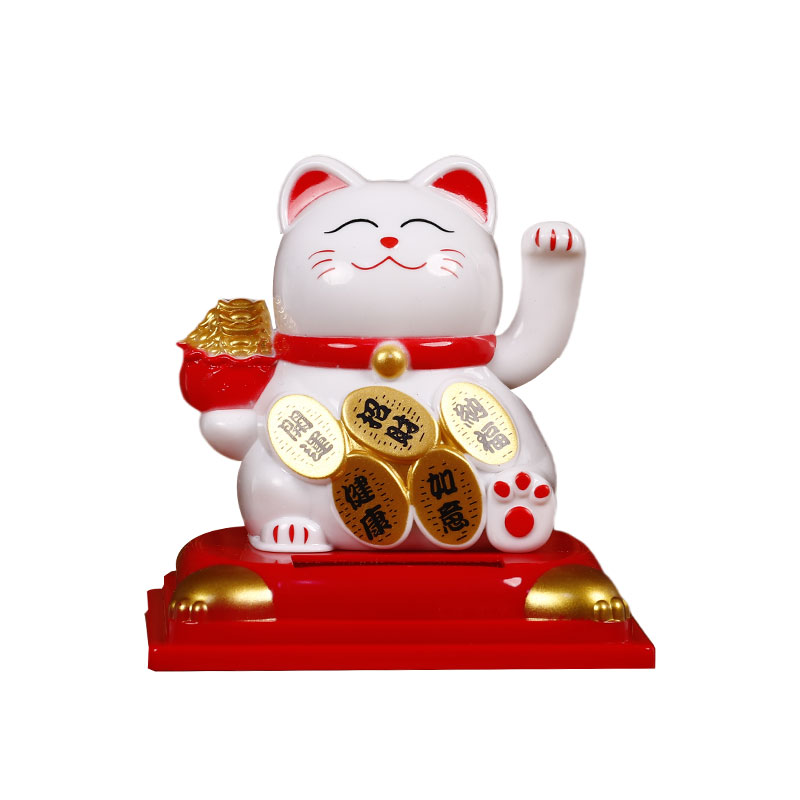 太阳能招财猫摆件车载内饰品家居摇手小猫可爱猫咪系列小礼品批发