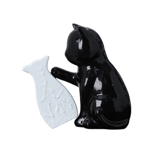 猫咪摆件轻奢家居电视柜玻璃酒柜饰品花瓶带花客厅玄关情人节礼物