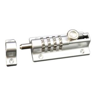 插销式密码锁 门锁门闩免打孔防水防锈户外防盗推拉门锁扣柜门锁