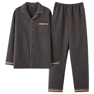 浪莎空气棉睡衣男加厚保暖套装