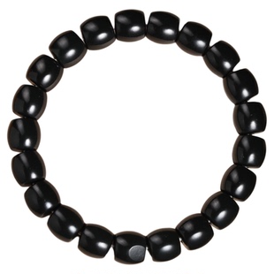 新疆黑青籽料和田玉直切珠手串10/9mm极限弧手链玉佩将将