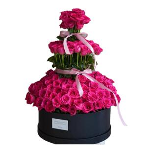 情人节粉玫瑰塔鲜花速递同城配送闺蜜生日抱抱桶花束北京苏州杭州