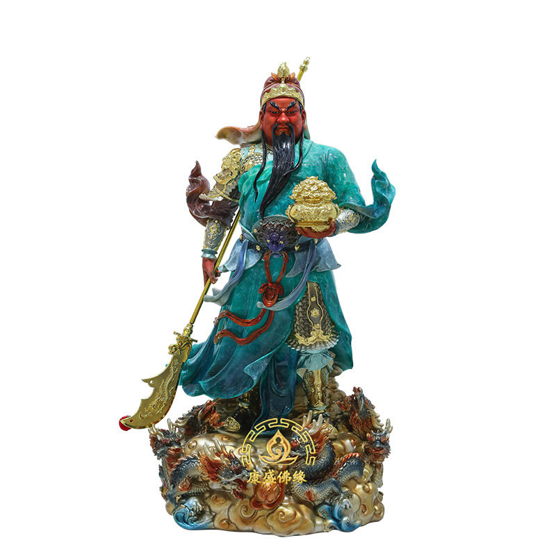 武财神关公像关圣帝君汉白玉摆件