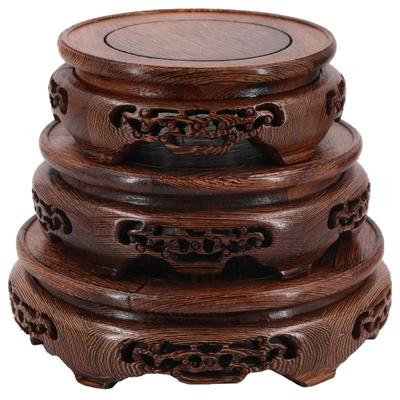 根雕玉石底座花盆圆形香炉佛像