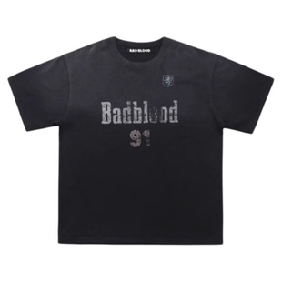 badblood韩国美式设计感水洗做旧宽松休闲T恤男女短袖百搭上衣夏