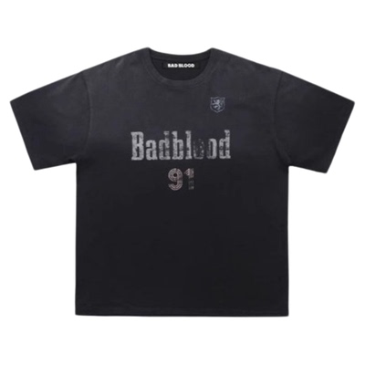 badblood水洗做旧宽松休闲T恤夏