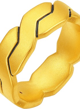周六福黄金男女戒5d硬金定价华光系列星悸漫游黄景瑜同款几何戒指