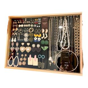 耳饰品架子抗氧化实木首饰盒收纳挂架耳环项链网红饰品展示架防尘
