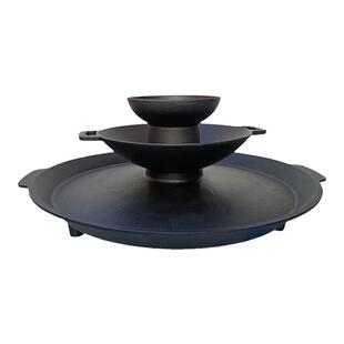 贵州铸铁烙锅火锅开店商用两三多层网红煎涮烤一体活油罗锅抖音款