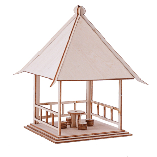 建筑沙盘材料diy手工仿真家具微缩场景凉亭迷你小亭子秋千模型