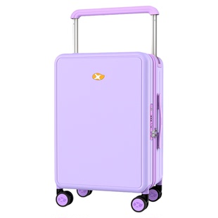 芒果鸟PC宽拉杆行李箱大容量拉杆箱20寸前开盖USB口登机密码箱18