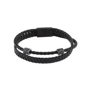 手链男高级感皮质编绳痞帅手环男士朋克冷淡风手饰男款黑色手绳潮