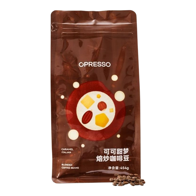 Opresso 咖啡拼配豆坚果烤榛子朱古力风味454g低酸度深烘焙意式版