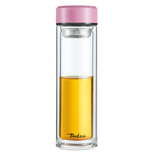 玻璃杯男士双层隔热水杯大容量便携茶杯过滤女家用加厚底泡茶杯子