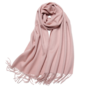 100%羊绒围巾女冬季窄版百搭气质情侣款红色韩版男围脖厚纯色韩版