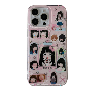 独壳 日系二次元漫画女孩带链条适用苹果16手机壳动漫iPhone15promax新款14ProMax防摔13女款双层手机套硬壳