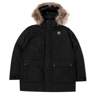 MLB鹅绒羽绒服男女装冬季保暖加厚防风衣毛领派克服外套3ADJB0656