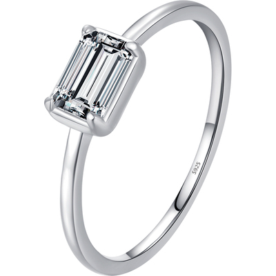 摩典925纯银锆石简约百搭指环女