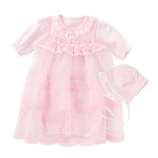 miyio公主礼服3件套婴儿衣服满月百日庆生服饰初生儿宝宝纱裙包邮