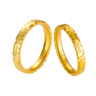 超定足金999黄金情侣对戒告白定制表白新年礼物送女友 乍见之欢